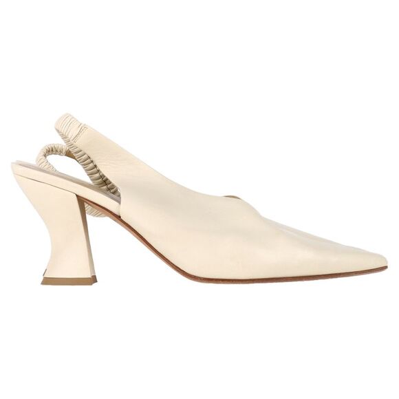 Bottega Veneta Almond Slingback Pumps in Cream Leather - Picture 1 of 6